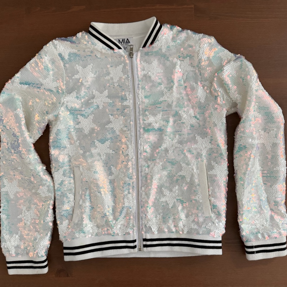 MIA Iridescent Sequin Jacket with Stars
